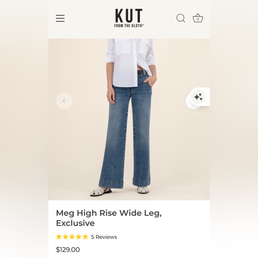 Kut from the Kloth Meg High Rise Wide Leg Jeans - Blue